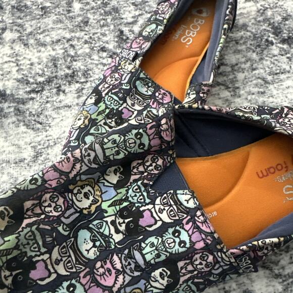 BOBS FOR CATS From Skechers Women's Size 8 Navy Blue with Cats Kitty Slip On - Picture 9 of 10